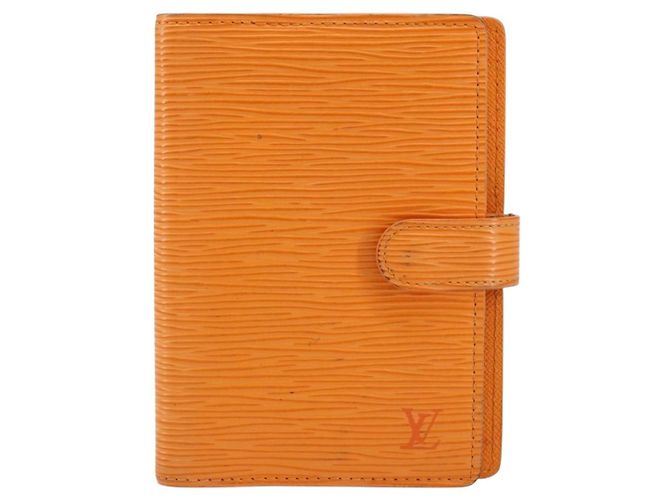Copertura per agenda Louis Vuitton in pelle Epi PM Arancione