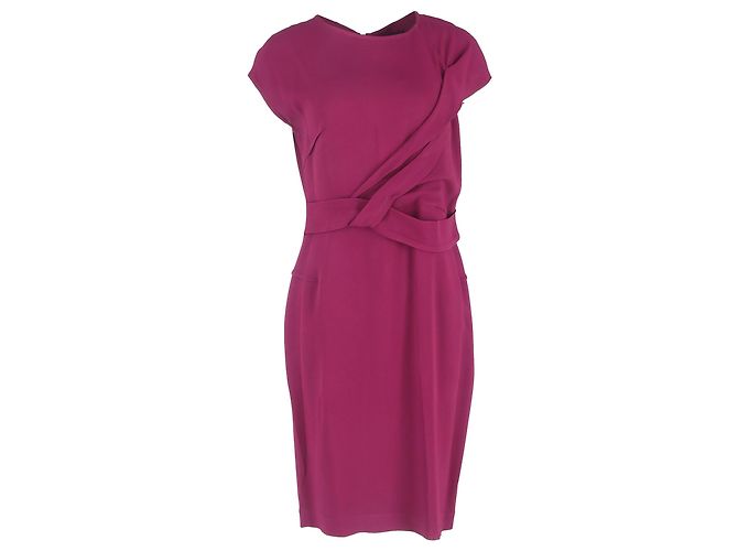 Vestido Midi Drapé Nepa em Viscose Roxa de Roland Mouret