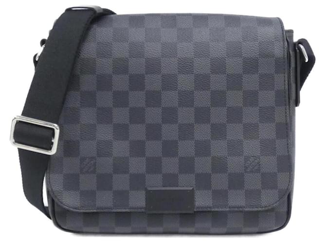 Louis Vuitton Damier Graphite District PM Shoulder Bag Brown Cloth  ref.2645524