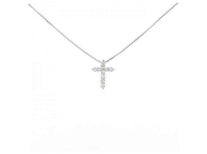 Autre Marque PT900 PT850 Diamant-Halskette Silber