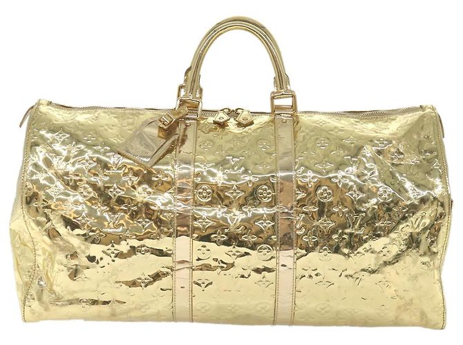 Borsa Keepall Louis Vuitton Monogram Miroir PVC 55 D'oro