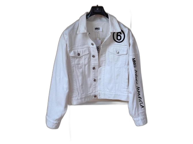 Chaqueta de denim de edición limitada MM6 Negro Blanco