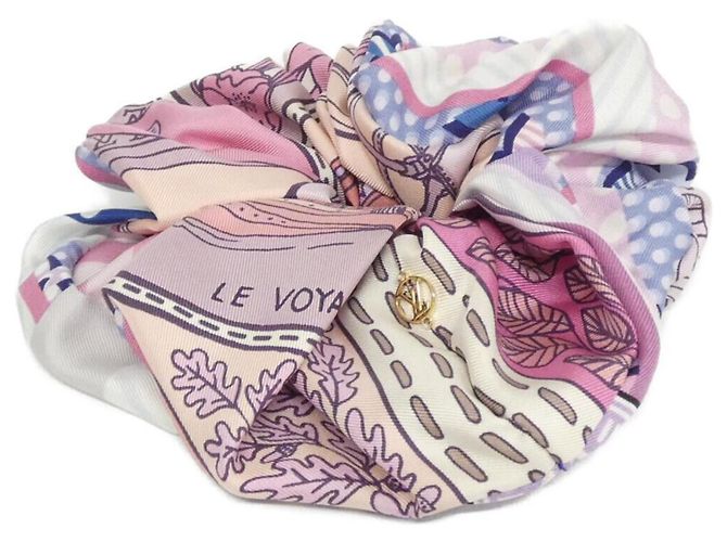 Scrunchie de seda roxa Louis Vuitton Roxo