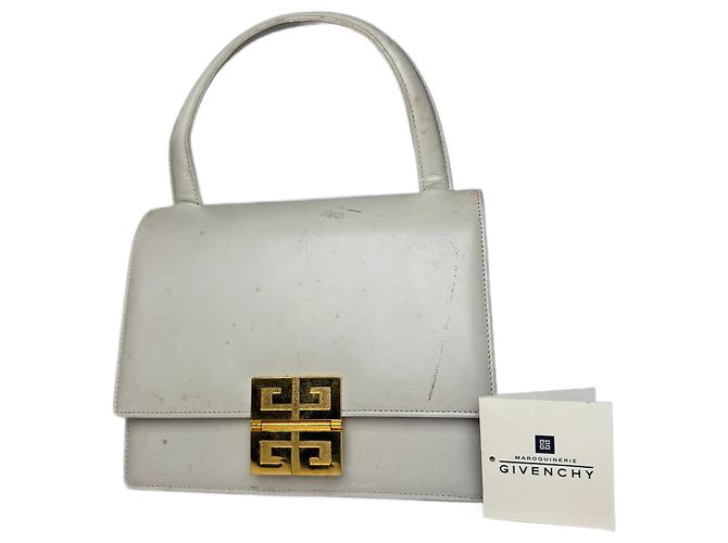 Vintage Givenchy Lederhandtasche Weiß