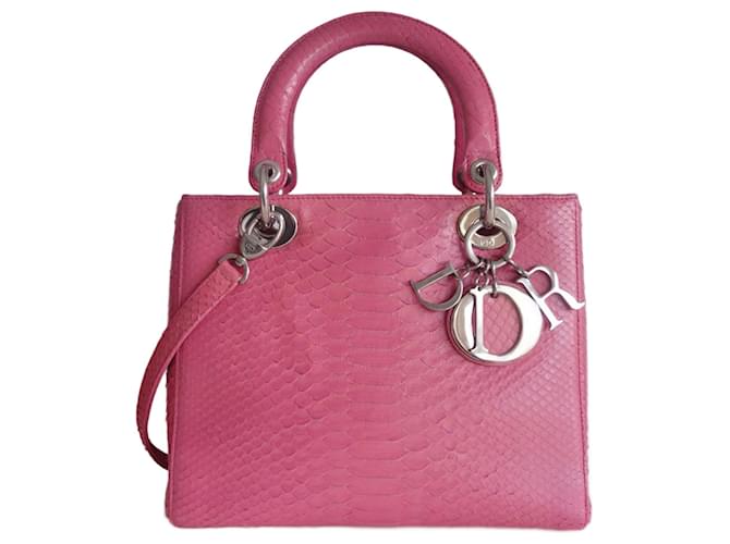 Christian Dior Borsa Lady Dior Python Rosa 