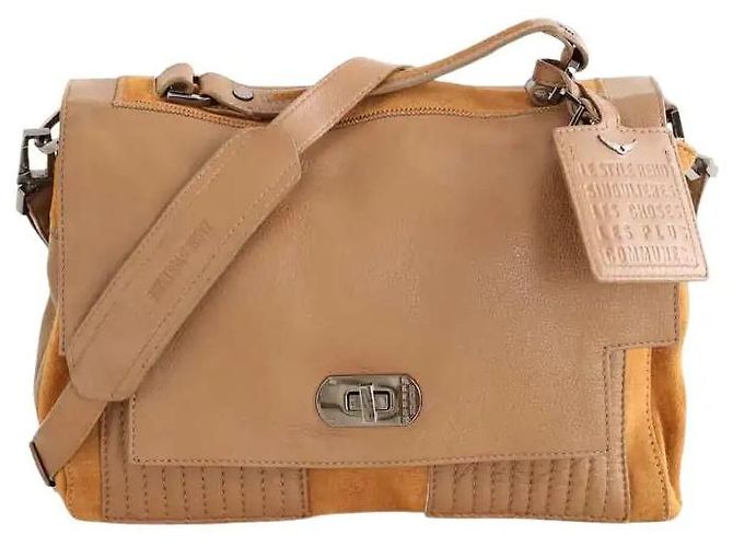 Zadig & Voltaire Camel-Leder Schultertasche Kamel