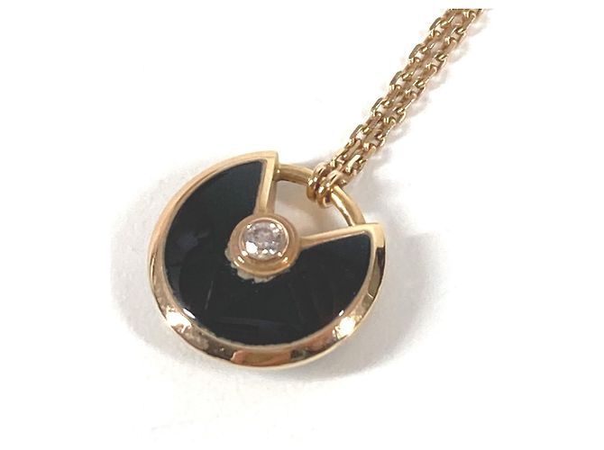 CARTIER Amulette de Cartier Diamant XS Kettenhalskette Schwarz Golden