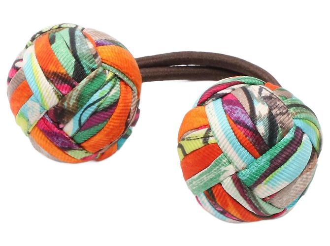 Silk In Fascia per capelli in seta Pompon Hermès Multicolore