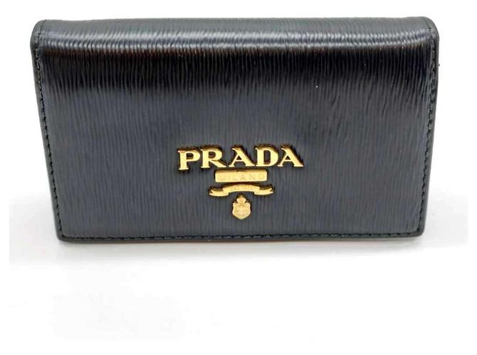 Prada Black Vitello Move Leather Card Case