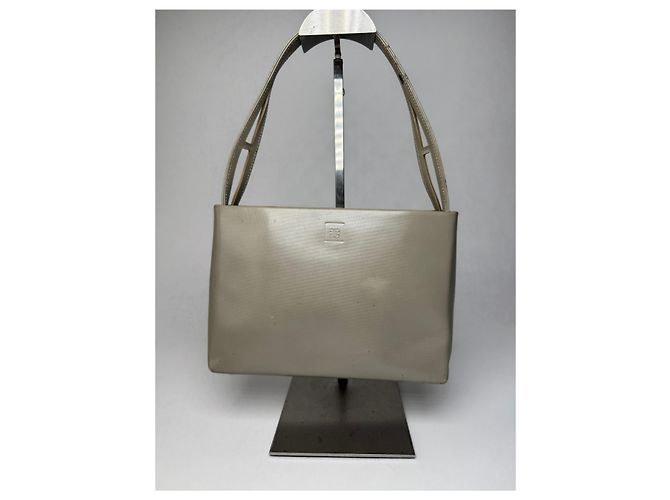 Vintage Givenchy Lederhandtasche grau