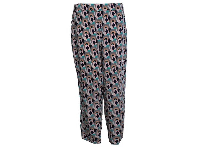 Calça estampada floral Prada em cores pastel Multicor