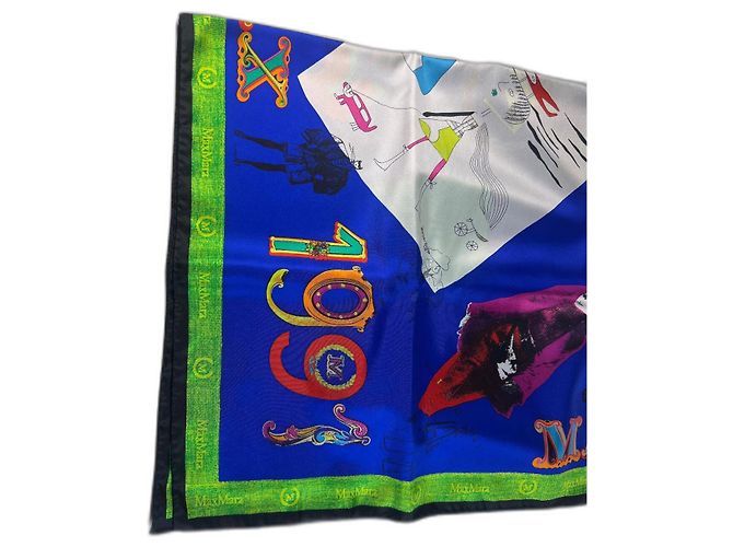 Foulard quadrato in seta multicolore Max Mara 100 cm
