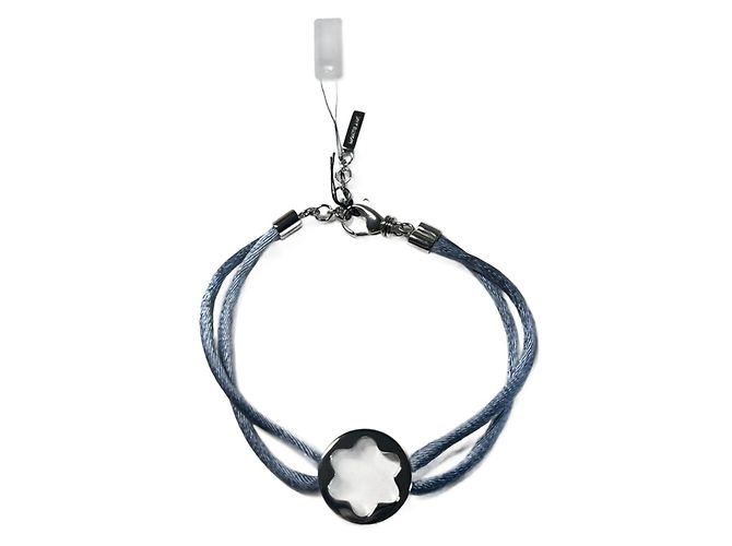 Bracciale Montblanc Star in raso blu e argento 925