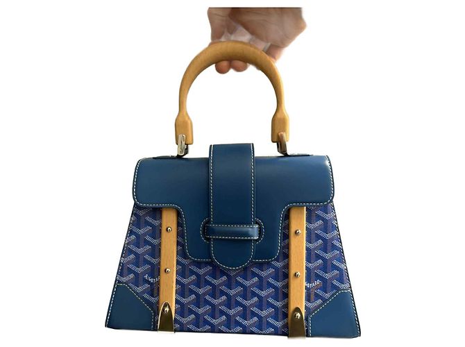 Goyard Saigon PM Handtasche blau Leder