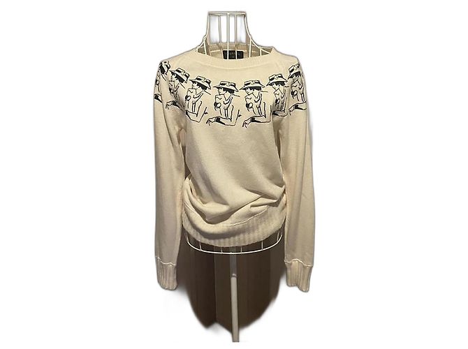 Incroyable pull en cachemire 100% Chanel Runway Beige