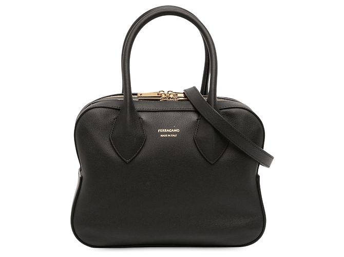 Salvatore Ferragamo Mini borsa in pelle nera Ferragamo Nero