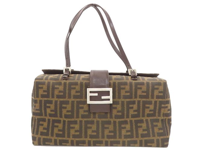Fendi Zucca Pattern Handbag Brown