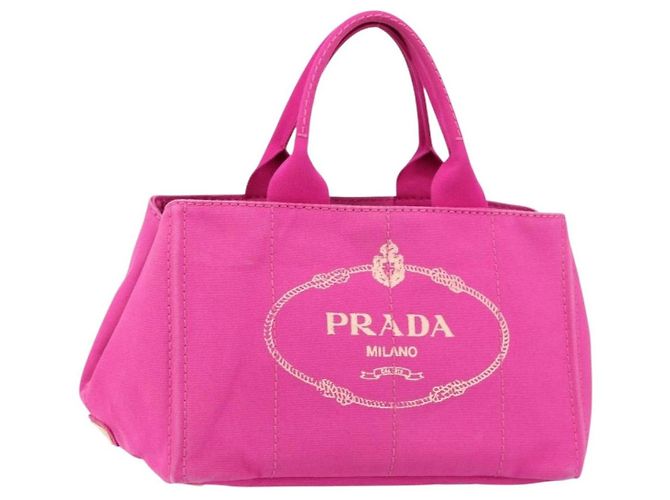 Prada Canapa Tote Canvas Medium Pink