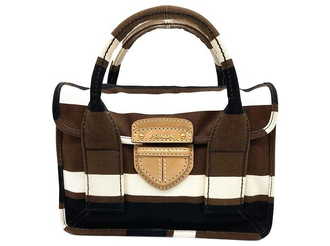 Borsa in tela Prada BN2119 Marrone Multicolore