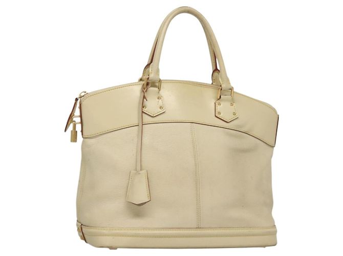 Bolso de mano Lockit de cuero Suhali MM Louis Vuitton Blanco