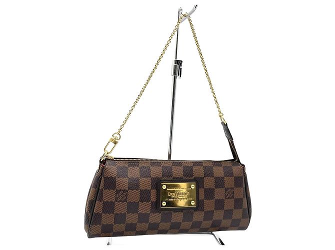 Bolsa de Ombro Eva Louis Vuitton em Damier Ebene Marrom