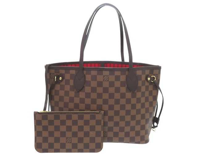 Borsa tote Louis Vuitton Neverfull PM Damier Cerise Marrone Fuschia