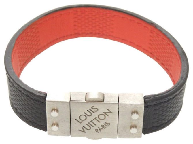 Pulsera charm reversible Damier Infini Louis Vuitton Negro Roja