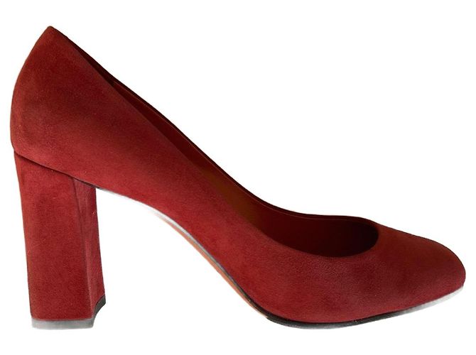 Escarpins Santoni en daim pourpre taille 41 Bordeaux Violet foncé