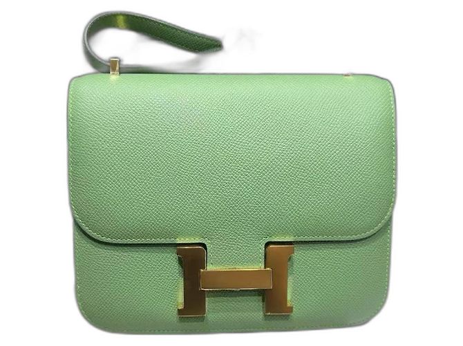 Hermès Bolsa Constance 19 em couro Epsom Verde claro