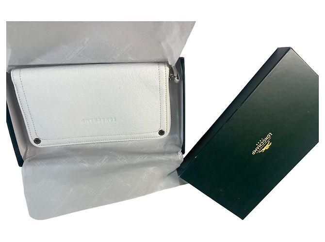 Longchamp White Leather Wallet 