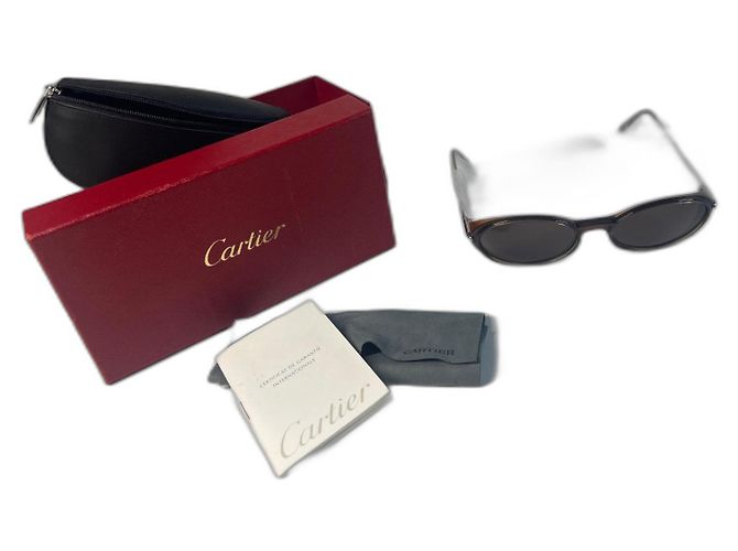 Gafas de sol Cartier Aspen marrones lentes ovaladas Castaño