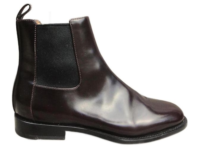 Botines Max Mara de charol marrón oscuro