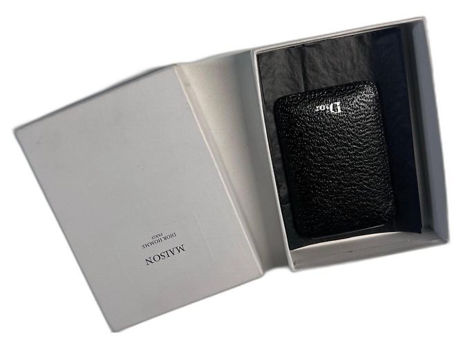 Dior espelho compacto com capa de couro preto