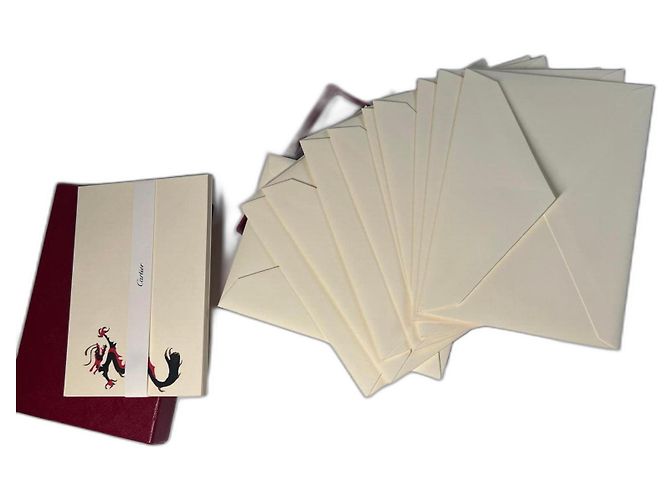 Cartier Correspondence Card Box Black White Red Golden