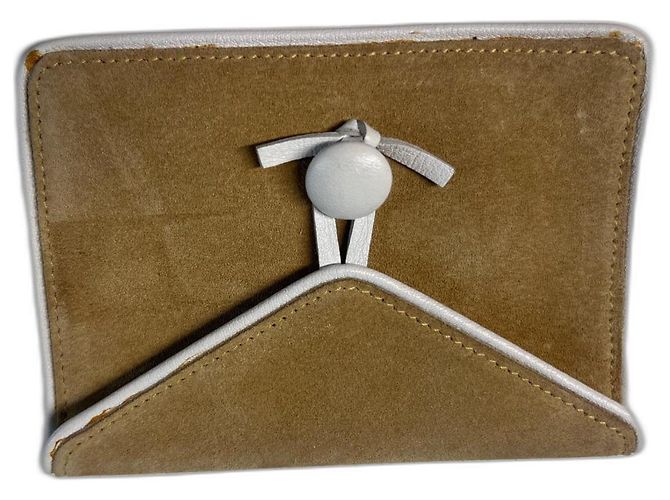 Loewe Mini Suede Leather Pouch Beige