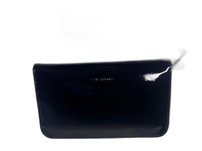 Autre Marque SEQUOIA Schwarze lackierte Leder-Zip-Geldbörse Sequoia Paris