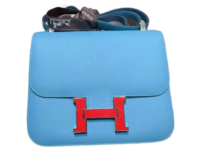 Hermès Bolsa Constance 18 Mini Epsom Azul do Norte Azul marinho