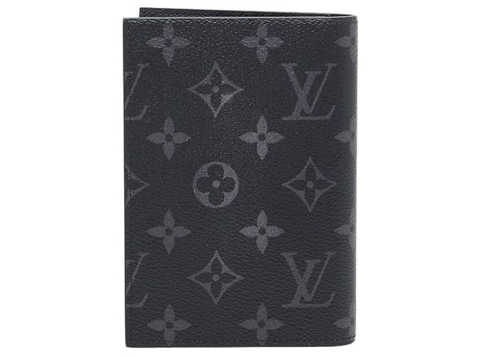 Copri-passaporto Monogram Eclipse Louis Vuitton Nero Monogramma