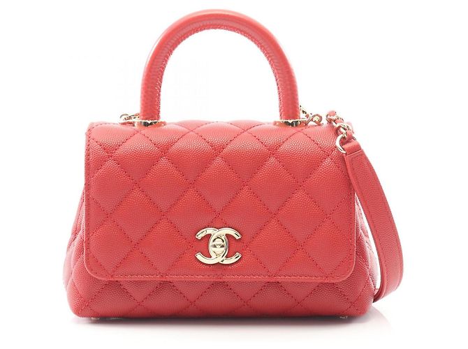 Borsa a mano Chanel Coco Handle XXS rossa Rosso