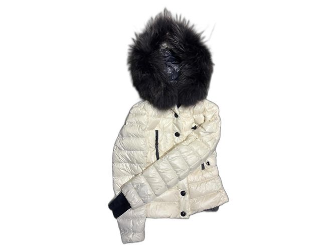 Casaco Moncler Grenoble com Pele Preta Branco