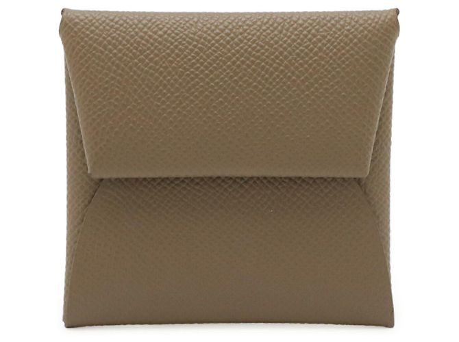 Monedero de cuero Bastia Etoupe de Hermès Gris
