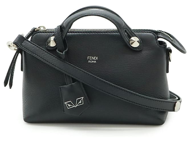 Fendi By The Way Mini Leather Handbag Black Pony-style calfskin  ref.2651921