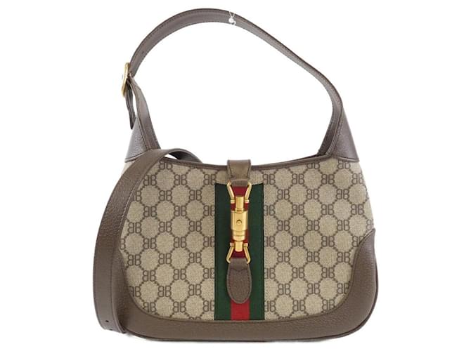 Everyday Balenciaga The Hacker Small Hobo Coated Canvas Shoulder Bag Brown Beige Cloth  ref.2652173