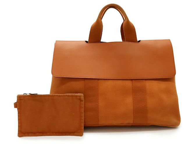 Hermès Valparaiso MM Canvas-Leder Tote Orange