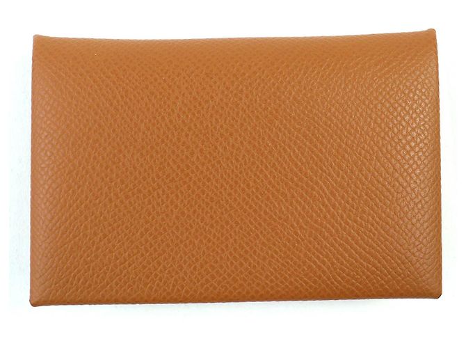 Hermès Bearn Epsom Trifold Wallet Golden Metallic