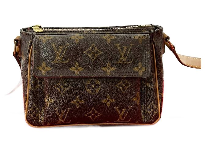 Bolsa de ombro em couro Monogram Vivasite PM da Louis Vuitton Marrom