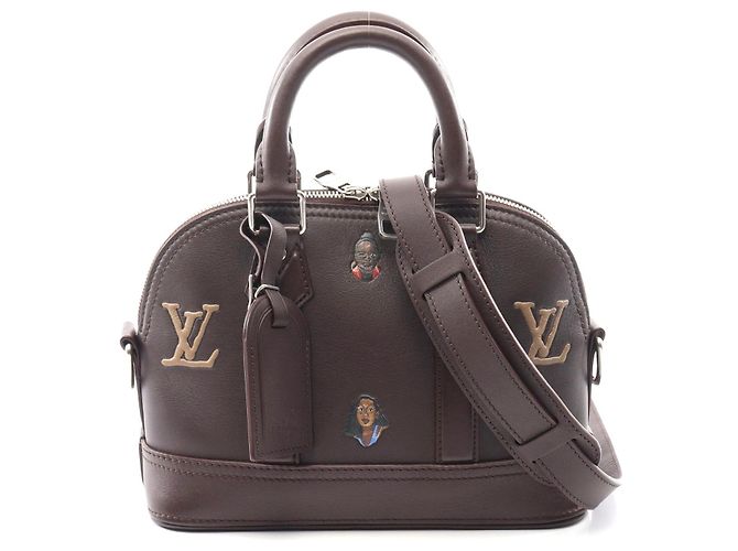 Bolsa de couro Alma 25 da Louis Vuitton Marrom