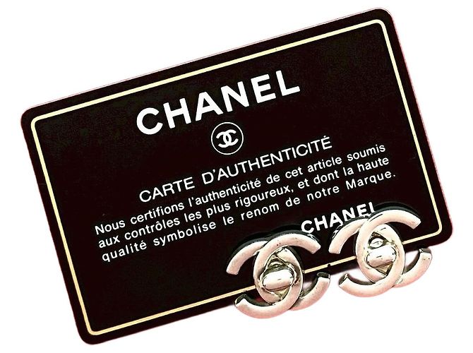 Timeless Chanel Coco Mark Ohrringe Silber Metallisch