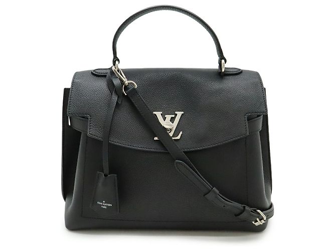 Louis Vuitton Lockme Ever MM Leder 2-Wege Tasche Schwarz