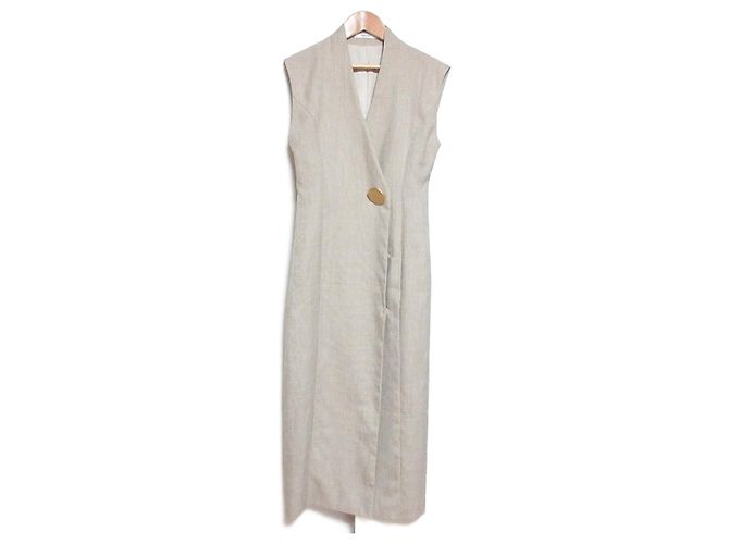Autre Marque Vestido Ajustado con Botones Snidel Beige